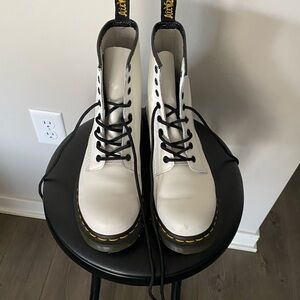 White Dr Martens Combat Boots